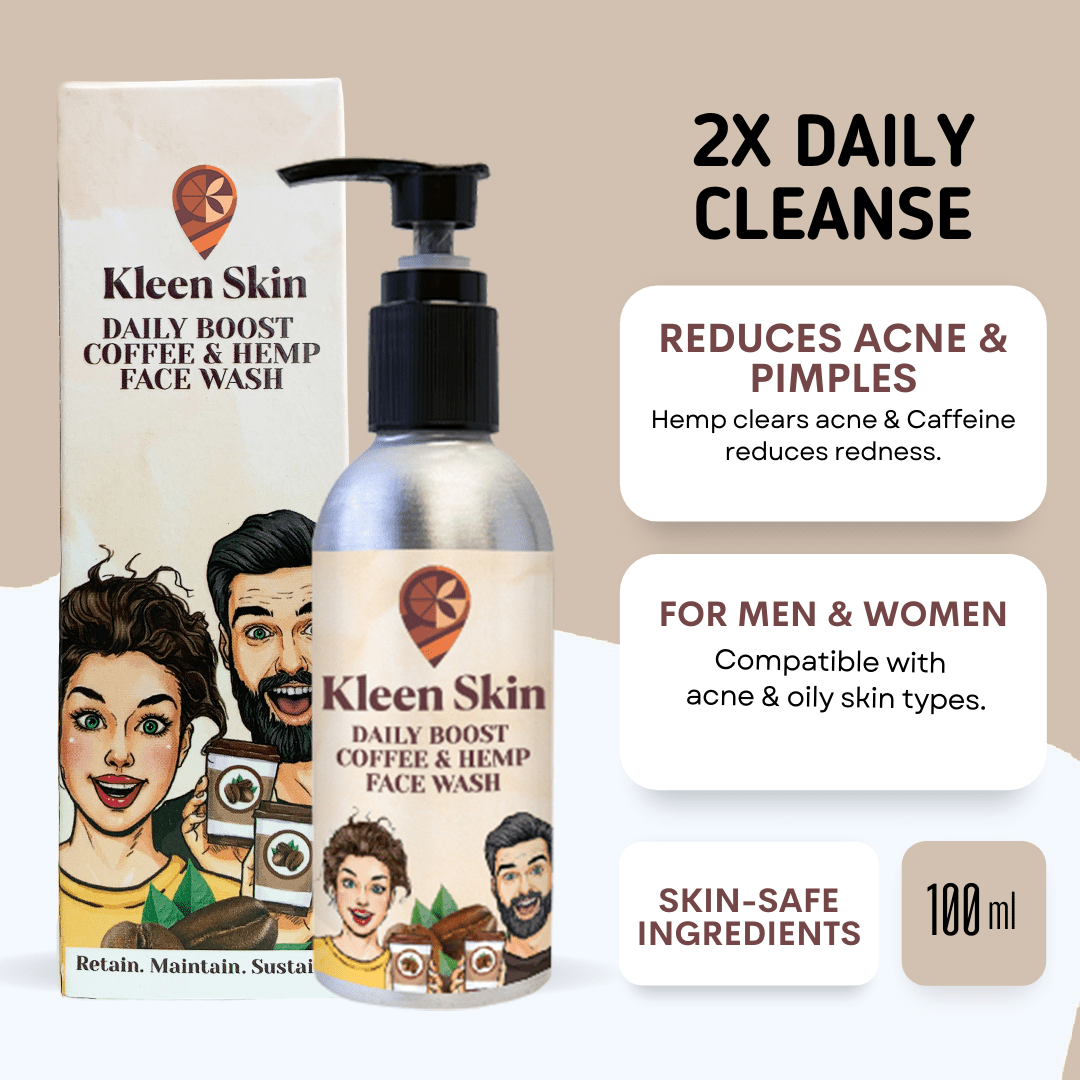 Daily Boost Coffee & Hemp Face Wash - 100 ml - Kleenskin